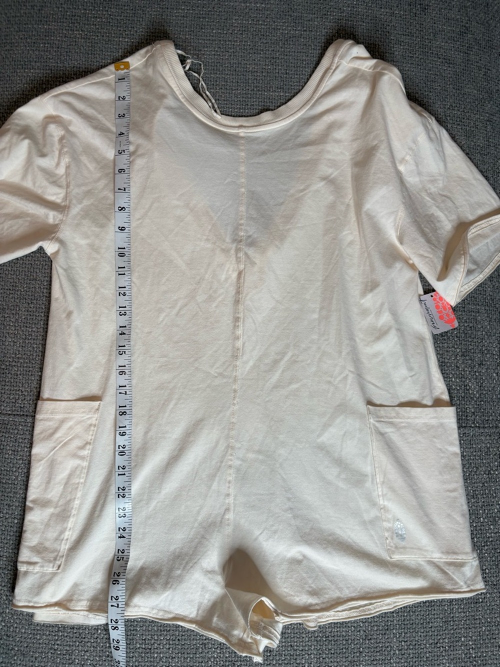 Free People Hot Shot Tee Romper XS Oversized Bleach Clay One Piece - Picture 11 of 16